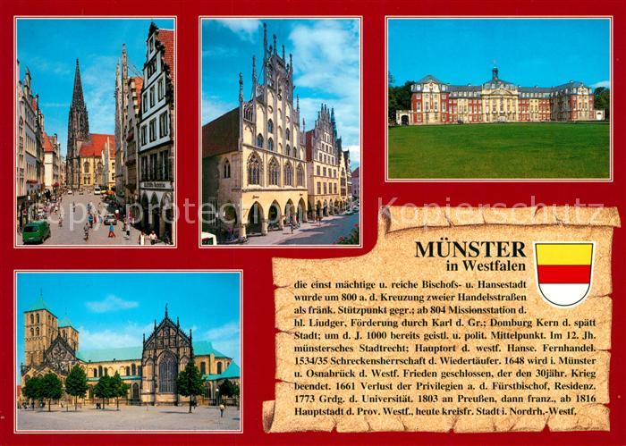 Muenster Westfalen Prinzipalmarkt Rathaus Schloss Dom