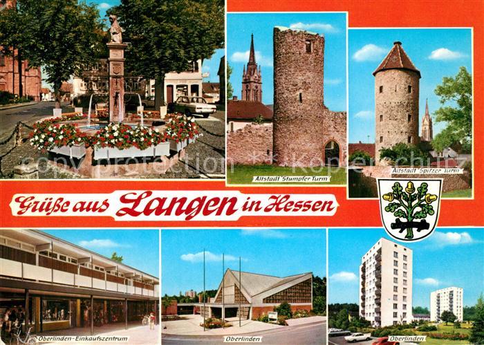 Langen Hessen Brunnen Stumpfer Turm Spitzer Turm Oberlinden Einkaufszentrum Hall
