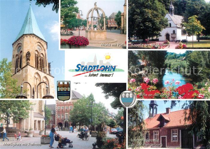 Stadtlohn St Olger Kirche Markt mit Puett Kapelle am Hilgenberg Marktplatz Ratha