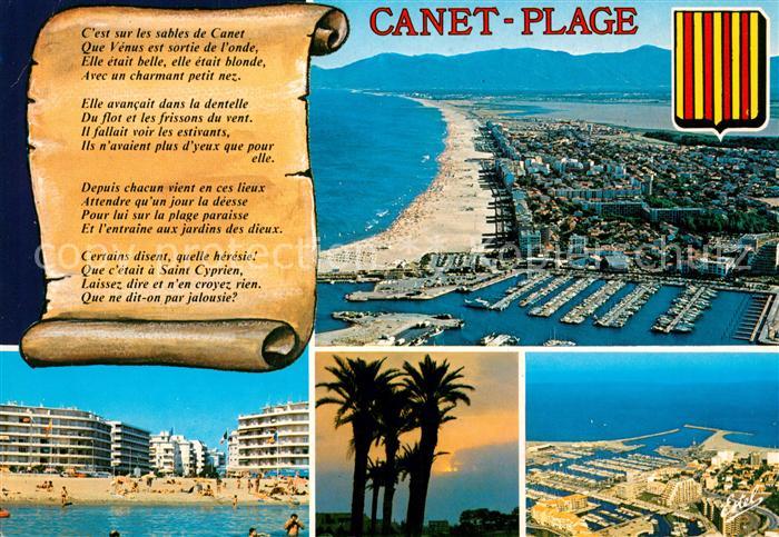 Canet Plage Vue aerienne du port de plaisance et de