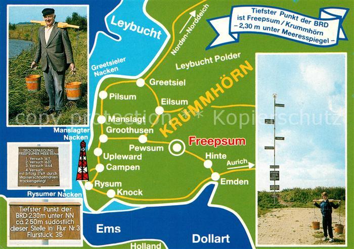 Krummhoern Trockenlegung Freepsumer Meer Gebietskarte Wassertraeger