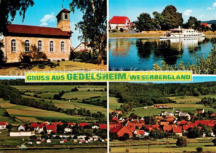 Oedelsheim Kirche Weserpartie Panorama