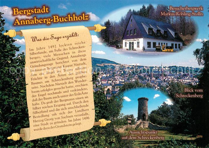 Annaberg-Buchholz Erzgebirge Besucherbergwerk Blick vom Schreckenberg Aussichtst