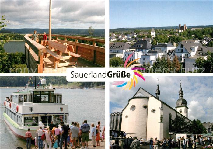 Meschede Aussichtsplattform Faehre Stadtblick Kirche