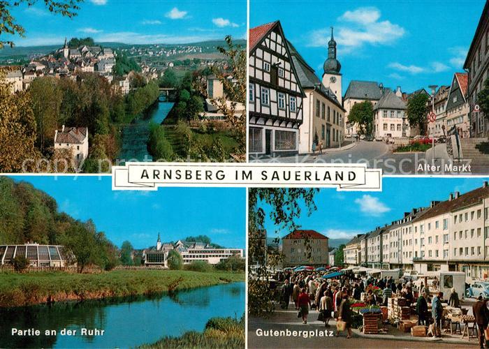 Arnsberg Westfalen Panorama Alter Markt Ruhrpartie Gutenbergplatz