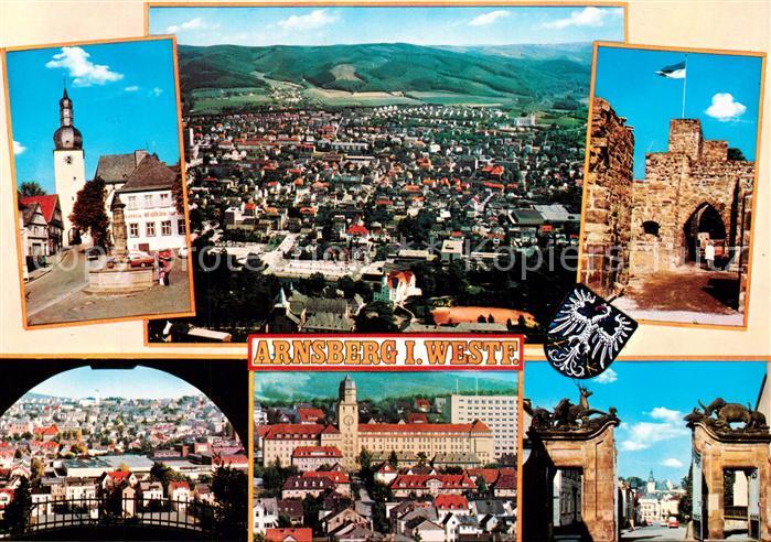 Arnsberg Westfalen Kirche Brunnen Fliegeraufnahme Ruine Schloss Hirschberger Tor