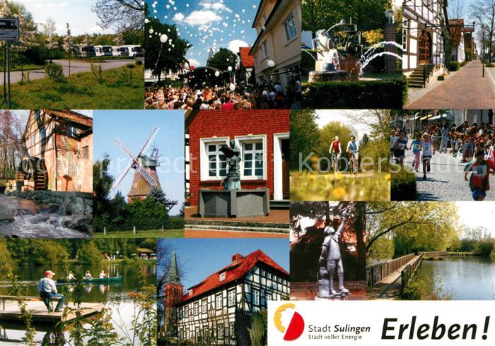 Sulingen Park Stadtansichten Muehle Fachwerk Plastik