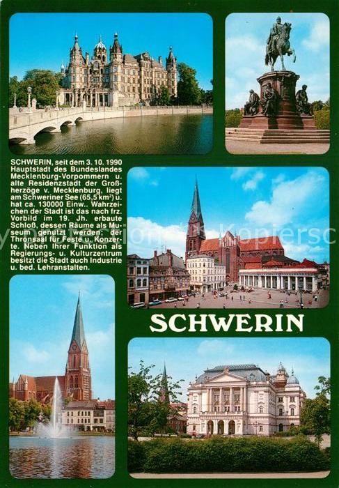 Schwerin Mecklenburg Schloss Denkmal Friedrich Franz II Markt Dom Pfaffenteich S