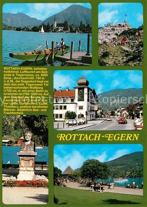 Rottach-Egern Tegernsee Panorama Strassenpartie Denkmal