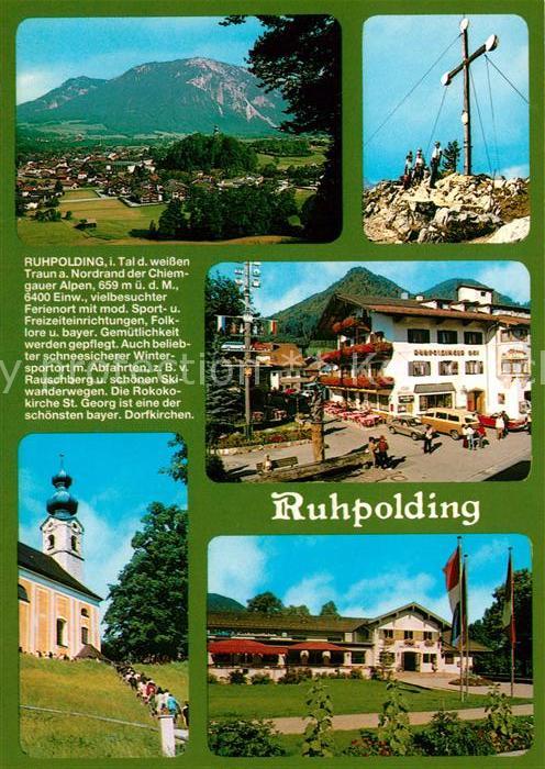 Ruhpolding Panorama Gipfelkreuz Dorfbrunnen Kirche Kuranlagen