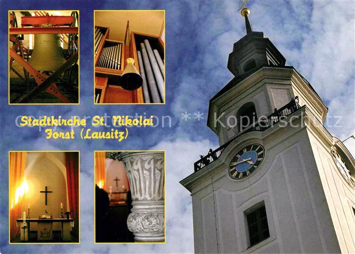Forst Lausitz Stadtkirche St Nikolai Glaube Glocke Eule Orgel Altarraum Taufstei