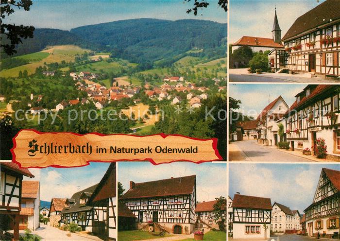 Schlierbach Lindenfels Odenwald Panorama Fachwerkhaeuser Ortspartien