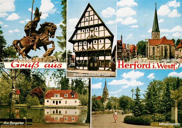 Herford Wittekind Denkmal Riemenschneider haus Neuer Markt Bergertor Wilhelmspla