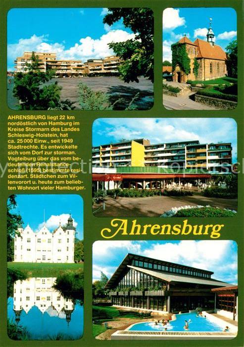 Ahrensburg Stadtplatz Kirche Schloss Schwimmbad