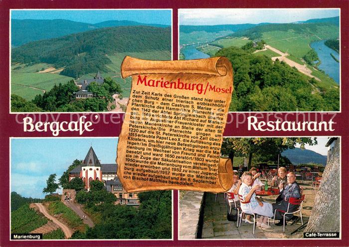 Zell Mosel Marienburg Fliegeraufnahme Cafe Terrasse