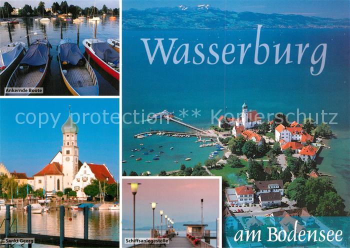 Wasserburg Bodensee Bootsliegeplatz St Georg Schiffsanlegestelle Fliegeraufnahme