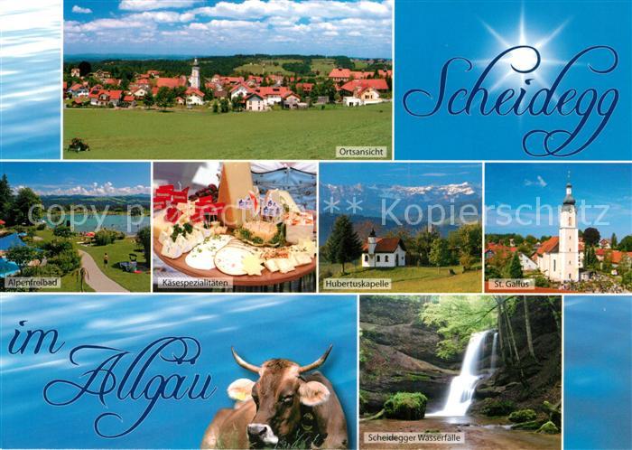 Scheidegg Allgaeu Panorama Alpenfreibad Kaeseplatte Hubertuskapelle St Gallus Sc