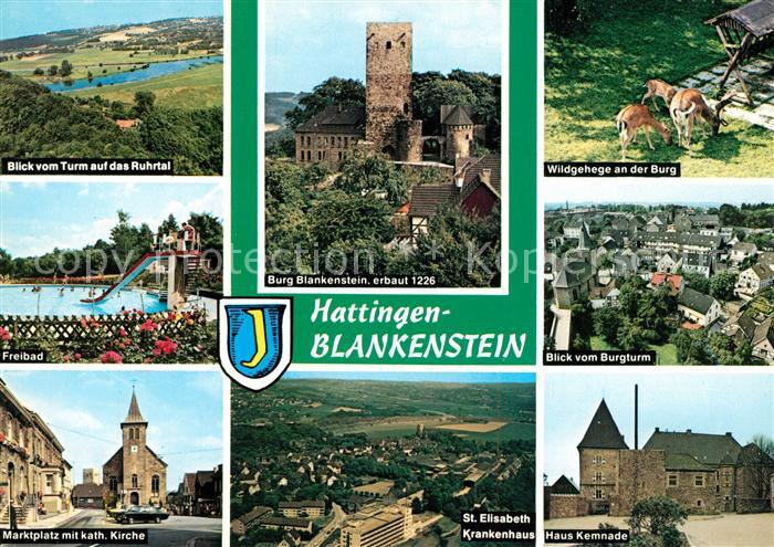 Blankenstein Ruhr Ruhrtal Burg Blankenstein Wildgehege Freibad Burgturmblick Mar