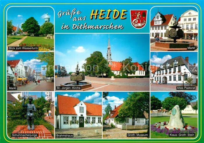 Heide Holstein Wasserturm Markt St Juergenkirche Altes Pastorat Schuhmacherjunge