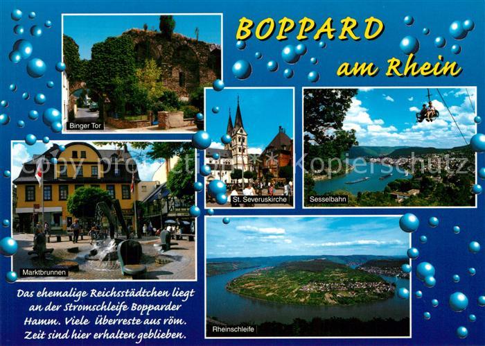 Boppard Rhein Binger Tor Marktbrunnen St Serveruskirche Sesselbahn Rheinschleife