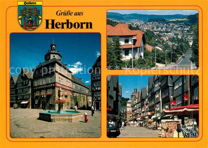 Herborn Hessen Marktplatz Rathaus Stadtblick Fussgaengerzone