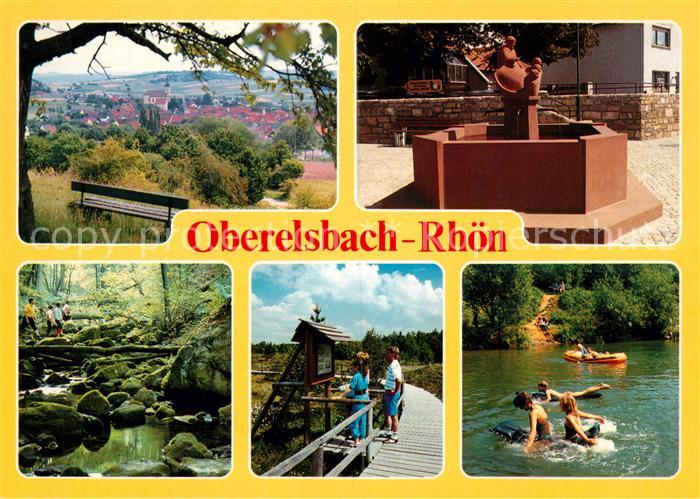 Oberelsbach Panorama Brunnen Joh Valentin Rathgeber Waldpartie Holzsteg Badesee