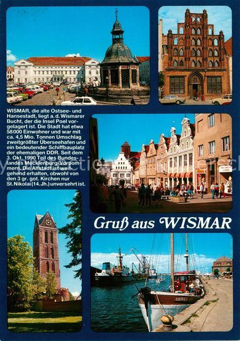 Wismar Mecklenburg Stadtplatz Rathaus St Nikolai Kirche Hafen