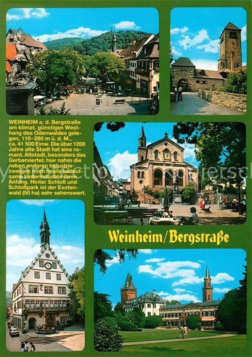 Weinheim Bergstrasse Stadtplatz Schloss Kirche Rathaus Park