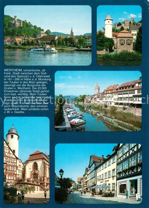 Wertheim Main Historische Gebaeude Mainpartie Fussgaengerzone