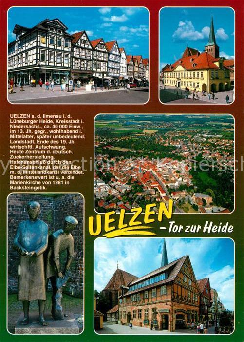 Uelzen Lueneburger Heide Stadtplatz Marienkirche Fliegeraufnahme Skulptur Gastha