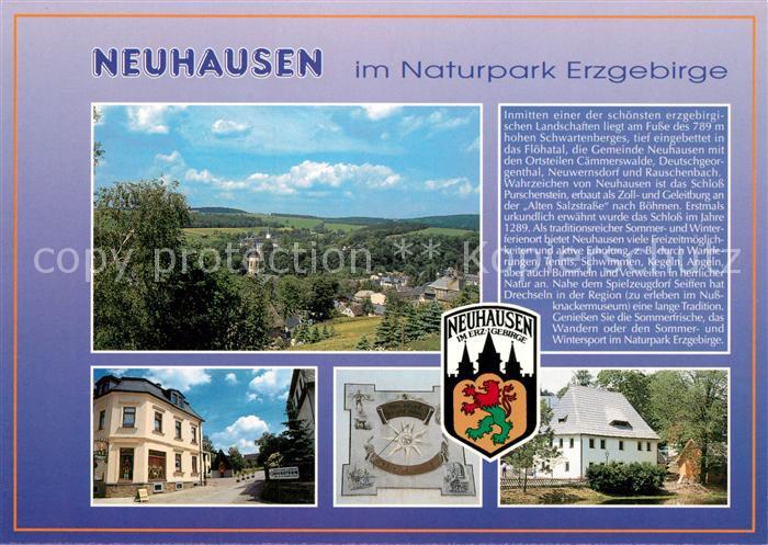 Neuhausen Erzgebirge Panorama Nussknackermuseum Sonnenuhr am Schloss Glashuetten