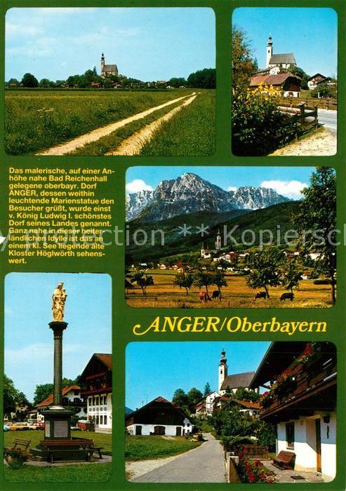 Anger Chiemgau Panorama Kirche Mariensaeule Dorfmotive