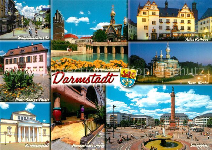Darmstadt Mathildenhoehe Luisenplatz Karolinenplatz Wilhelminenstrasse Russische