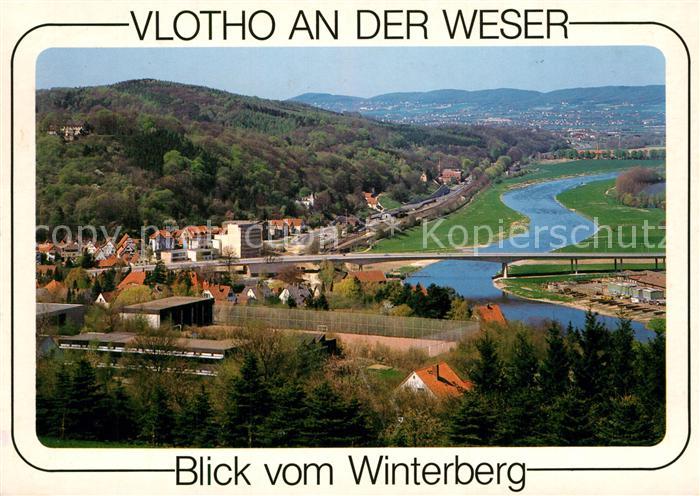 Vlotho Blick vom Winterberg auf Weser