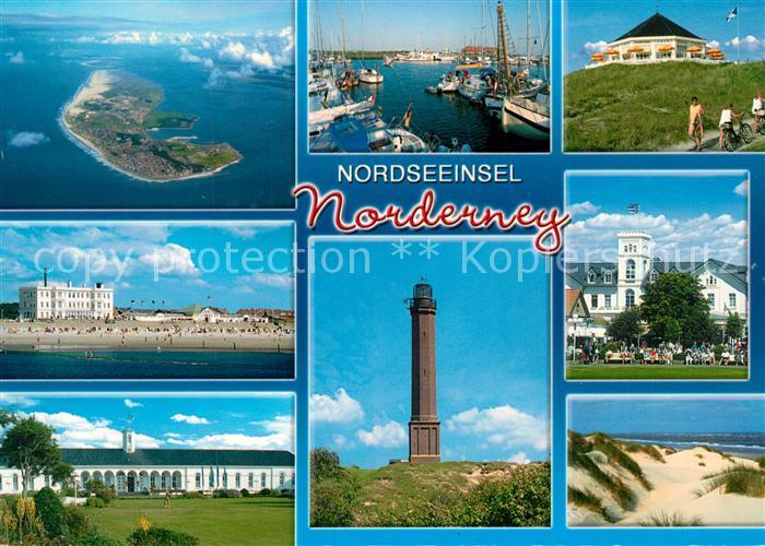 Norderney Nordseebad Fliegeraufnahme Strand Leuchtturm Hafen