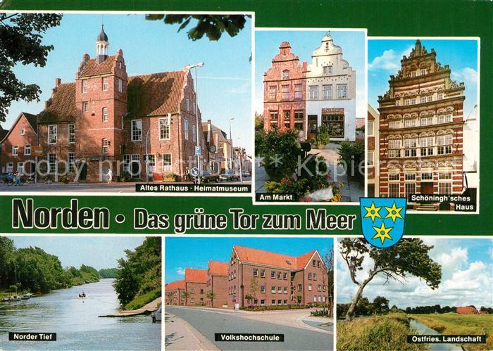 Norden Ostfriesland Rathaus Heimatmuseum Markt Schoeninghsches-Haus Norder-Tief