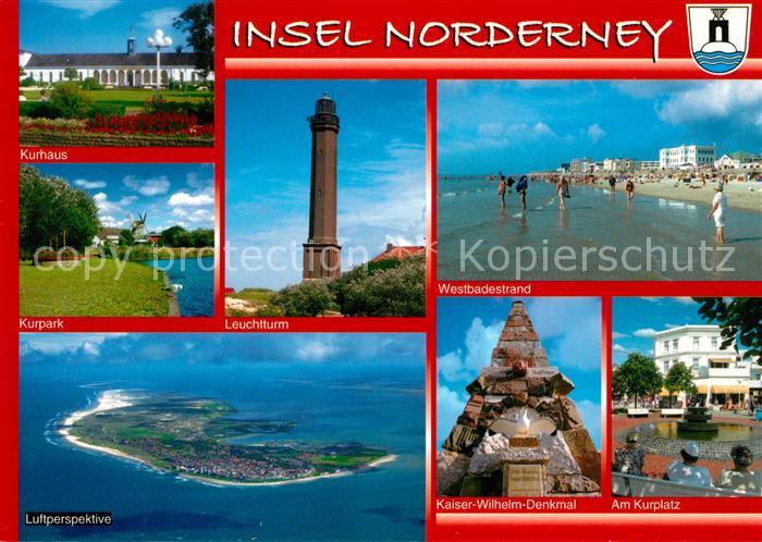 Norderney Nordseebad Kurhaus Weststrand Kurplatz Kaiser-Wilhelm-Denkmal Leuchttu