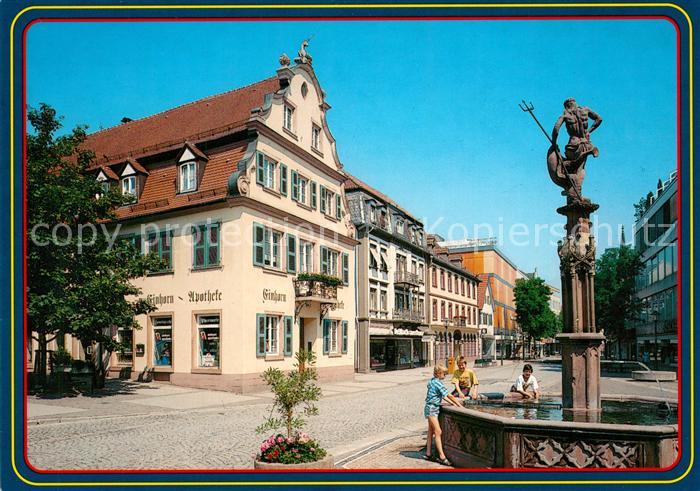 Offenburg Hauptstrasse mit Neptunbrunnen