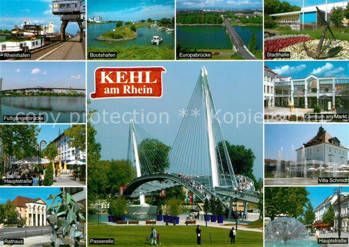 Kehl Rhein Rheinhafen Europabruecke Stadthalle Passerelle Villa-Schmidt