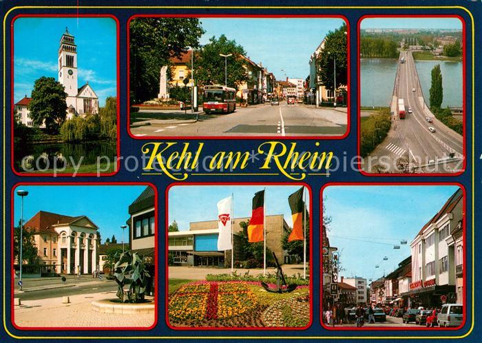 Kehl Rhein Brueckenpartie Park Brunnen