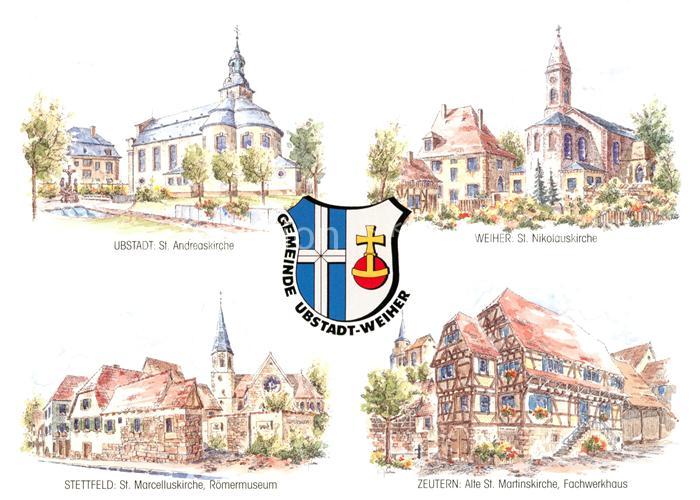 Ubstadt-Weiher Kirchen Roemermuseum Weiher Stettfeld Zeutern