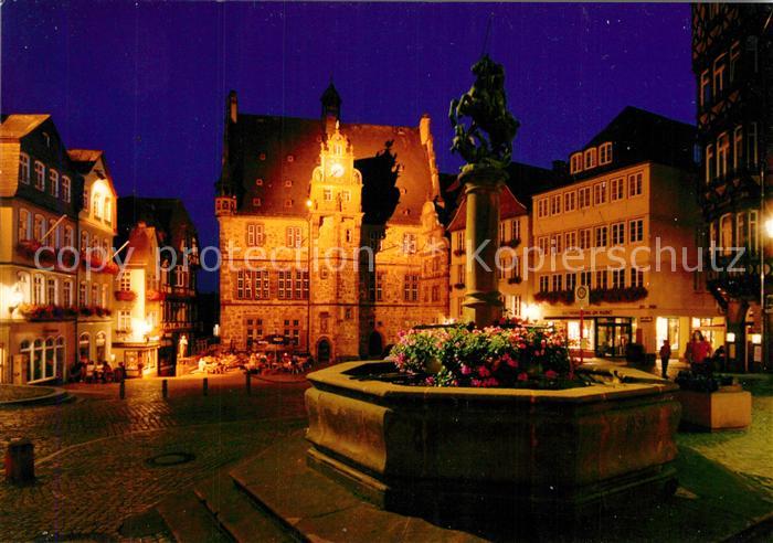 Marburg Lahn Marktplatz am Abend