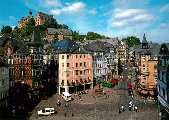 Marburg Lahn Marktplatz mit Schloss