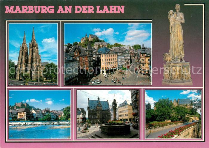 Marburg Lahn Dom Lahnpartie Brunnen