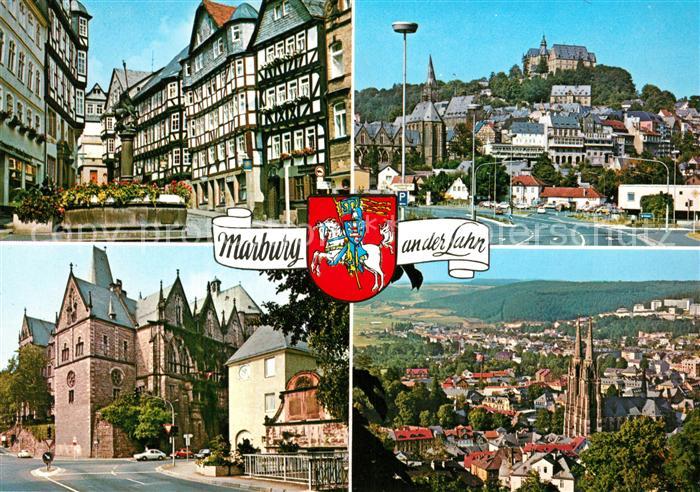 Marburg Lahn Brunnen Fachwerk Fliegeraufnahme Dom