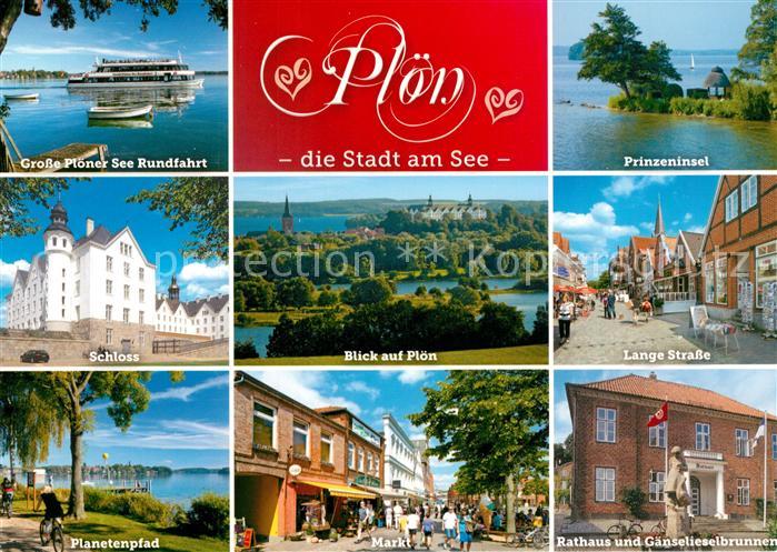 Ploen See Prinzeninsel Lange-Strasse Schloss Planetenpfad Markt Gaenselieselbrun