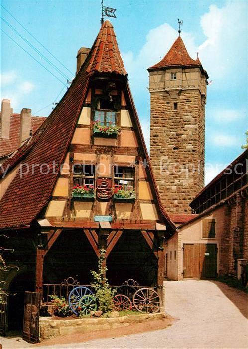Rothenburg Tauber Alte Schmiede an der Roederschuett