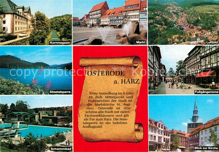 Osterode Harz Kornmagazin Markt Fliegeraufnahme Soesetalsperre Fussgaengerzone S