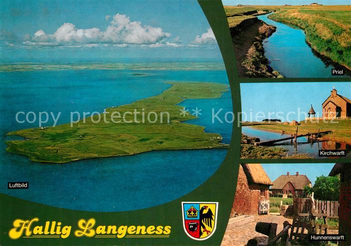Hallig Langeness Priel Kirchwarft Hunnenswarft Fliegeraufnahme