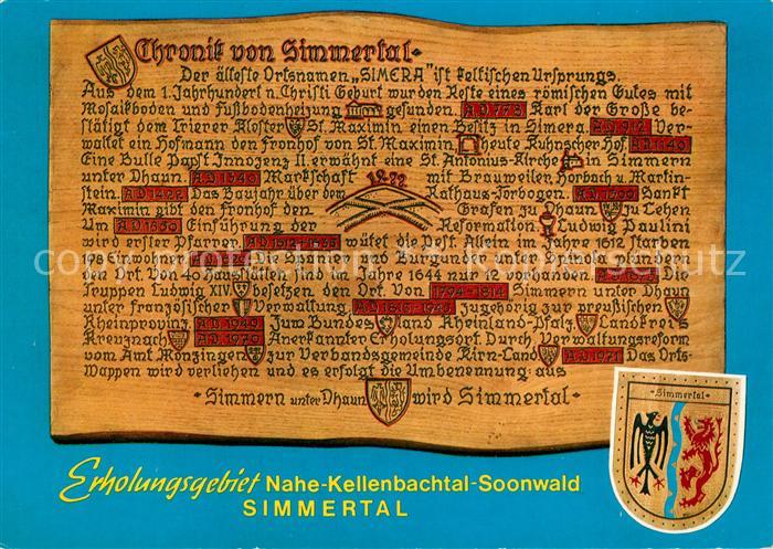Simmertal Chronik Wappen Erholungsgebiet Nahe Kellenbachtal Soonwald